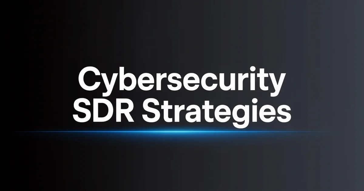 Cybersecurity SDR Strategies: Lead Generation for Security Companies